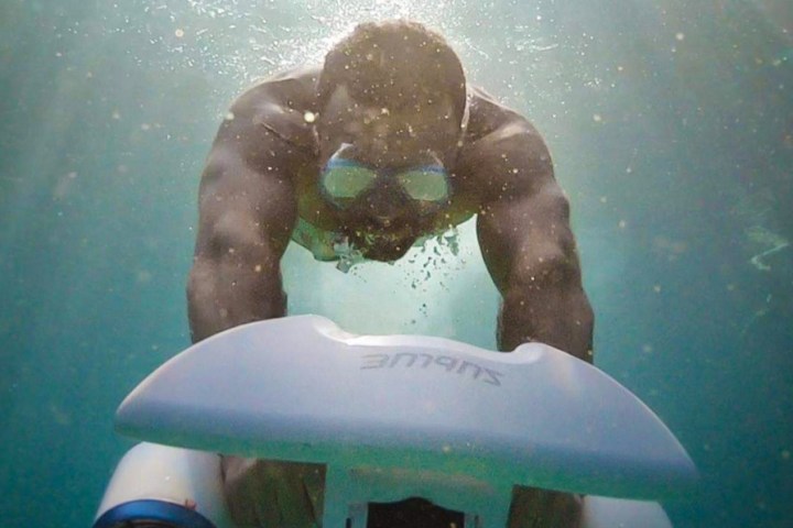 Image of a person jet snorkeling in the ocean
